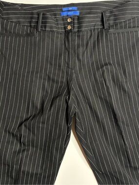 Apt. 9 Black Pinstripe Trousers with White Stripes
